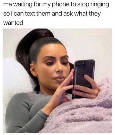 Kim K on the phone ignoring call